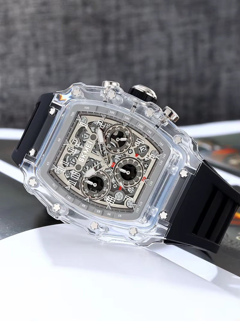 Student Watch Male Mechanical Wind Versatile Quartz Watch Personality Trend Barrel-Shaped Large Dial Watch Girl