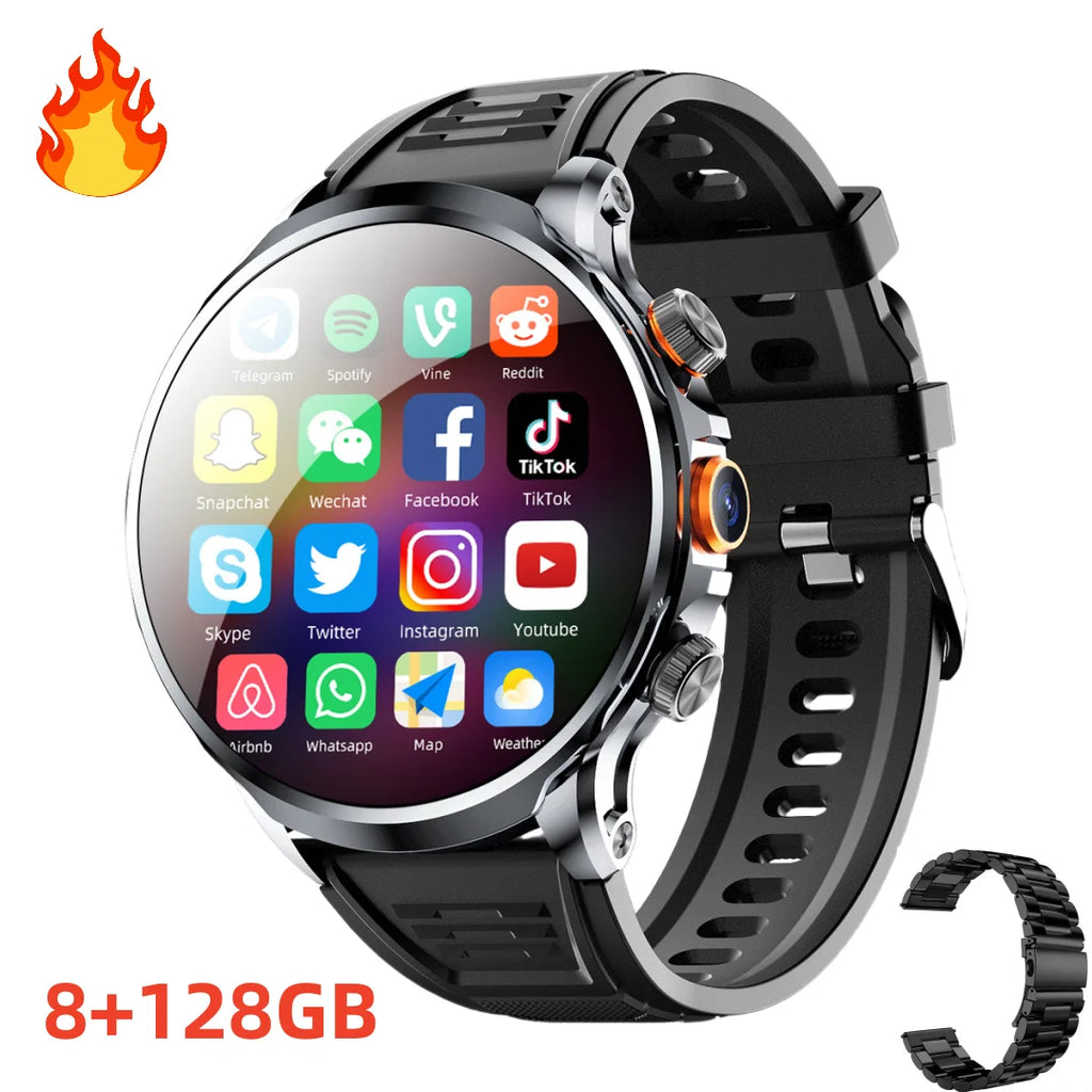 H18 4G LTE Smart Watch Big Screen 8GB+128GB with WIFI GPS Camera Support Tiktok Youtube Sim Card Android Smartwatches