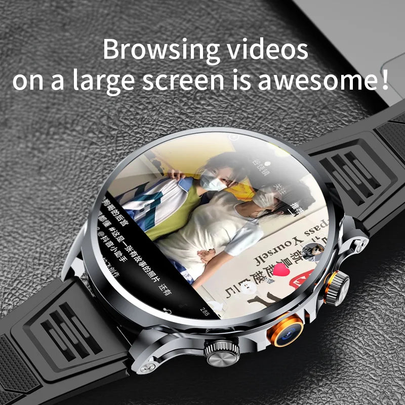 H18 4G LTE Smart Watch Big Screen 8GB+128GB with WIFI GPS Camera Support Tiktok Youtube Sim Card Android Smartwatches