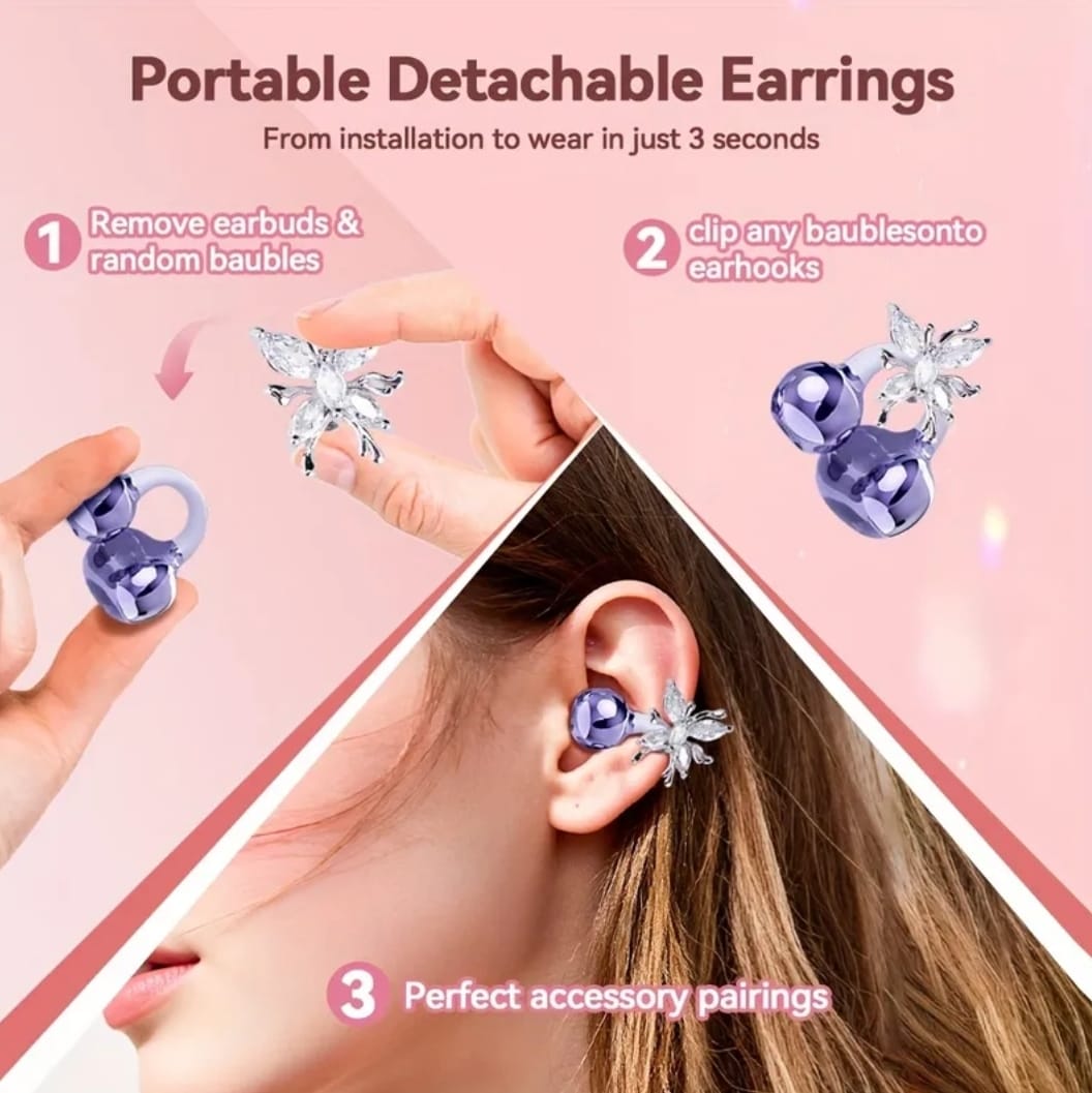 OWS Open-Ear Wireless Earbuds with Detachable Earrings