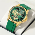 AOCASDIY Fashion Watch for Men Chronograph Waterproof Hollow Silicone Watches Men Clock with Luminous Hands Relogio Masculino