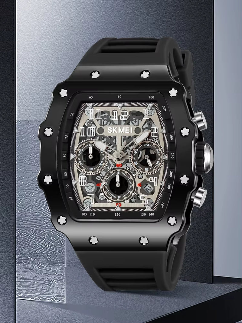 Student Watch Male Mechanical Wind Versatile Quartz Watch Personality Trend Barrel-Shaped Large Dial Watch Girl