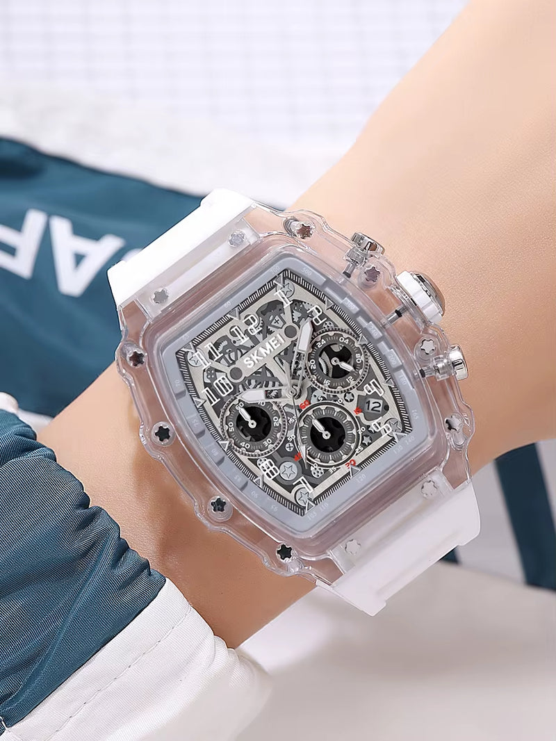 Student Watch Male Mechanical Wind Versatile Quartz Watch Personality Trend Barrel-Shaped Large Dial Watch Girl
